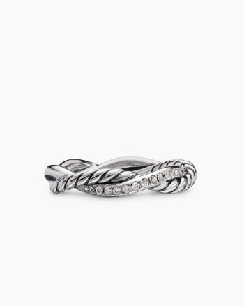 Petite Infinity Band Ring|Sterling Silver with Diamonds, 4mm