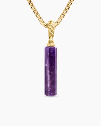 Barrel Amulet|Amethyst and 18K Yellow Gold, 20mm