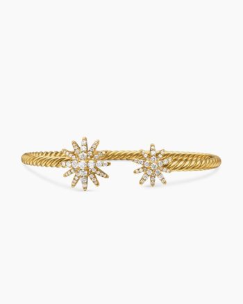Starburst Cable Bracelet|18K Yellow Gold with Diamonds, 3.5mm