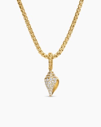Pavé Shell Amulet|18K Yellow Gold with Diamonds, 12.8mm