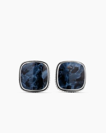 Streamline® Inlay Cufflinks|Sterling Silver with Pietersite, 18mm