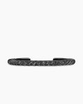 Sculpted Cable Cuff Bracelet|Black Titanium with Black Diamonds, 5.5mm