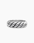 Sculpted Cable Band Ring|Sterling Silver, 6mm