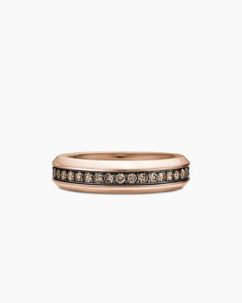 Streamline® Band Ring|18K Rose Gold with Cognac Diamonds, 6mm