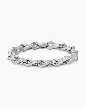 Men's Faceted Chain Link Bracelet|Platinum with Diamonds