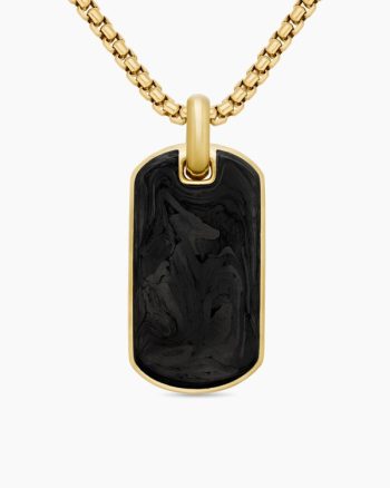 Streamline® Tag|18K Yellow Gold with Forged Carbon, 35mm