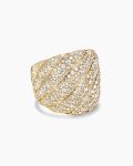 Sculpted Cable Ring|18K Yellow Gold with Diamonds, 20mm