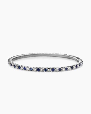 Pavé Stretch Bracelet|18K White Gold with Sapphires and Diamonds, 3mm