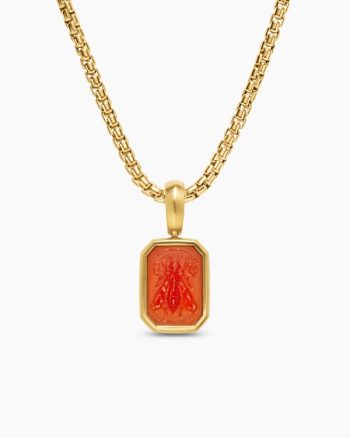 Petrvs® Petite Bee Amulet|18K Yellow Gold with Carnelian, 12.8mm