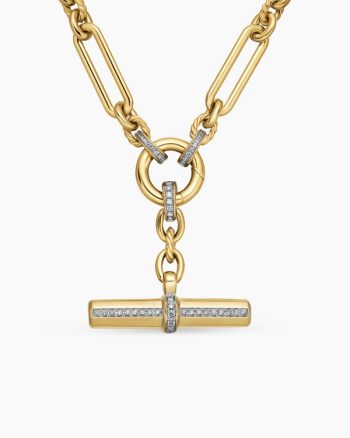 Lexington E/W Chain Necklace|18K Yellow Gold with Diamonds, 6.5mm