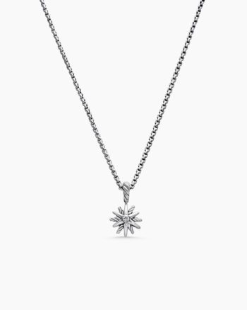 Starburst Teen Necklace|Sterling Silver with Center Diamond, 8mm