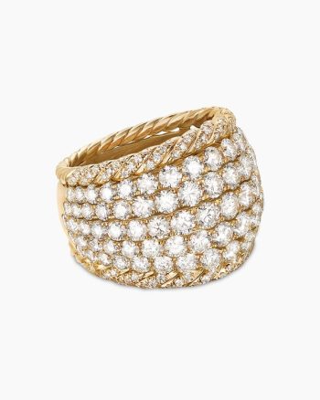 Floating Diamonds Dome Ring|Yellow Gold