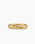 Sculpted Cable Band Ring|18K Yellow Gold, 5mm