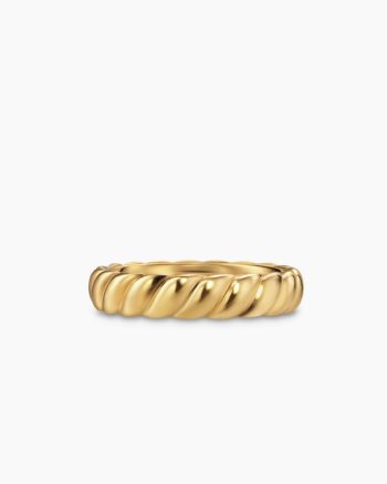 Sculpted Cable Band Ring|18K Yellow Gold, 5mm
