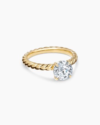 DY Cable Engagement Ring|18K Yellow Gold, Round Brilliant Cut
