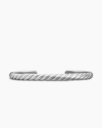 Sculpted Cable Cuff Bracelet|18K White Gold, 5.5mm