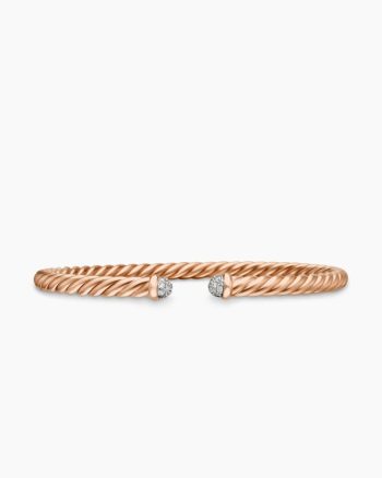 Cable Flex® Bracelet|18K Rose Gold with Diamonds, 4mm