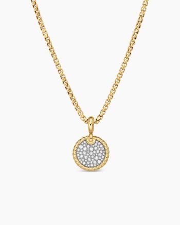 DY Elements® Disc Pendant|18K Yellow Gold with Diamonds, 14mm