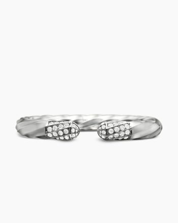 Cable Edge® Bracelet|Sterling Silver with Diamonds, 9mm