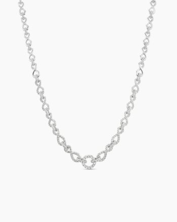 Pavé Continuance Chain Necklace|White Gold with Diamonds