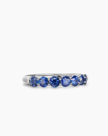 DY Eden Partway Band Ring|Platinum with Blue Sapphires, 3.4mm