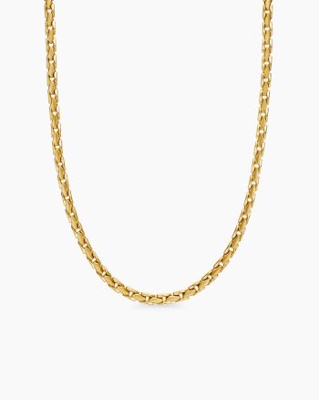 Fluted Chain Necklace|18K Yellow Gold, 5mm