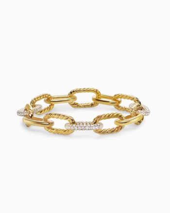 DY Madison® Chain Bracelet|18K Yellow Gold with Diamonds, 11mm