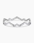 Stax Zig Zag Bangle Bracelet|White Gold with Diamonds