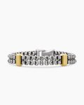 Double Box Chain Bracelet|Sterling Silver with 18K Yellow Gold, 10.5mm