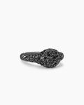 Petite Pavé Pinky Ring|18K White Gold with Black Rhodium and Black Diamonds, 7mm