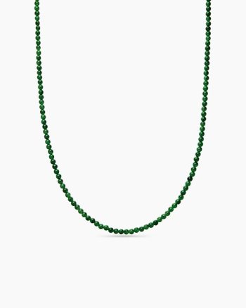 Spiritual Beads Necklace|Nephrite Jade and 18K Yellow Gold, 4mm