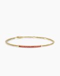 Petite Pavé Bar Bracelet|18K Yellow Gold with Rubies, 1.7mm