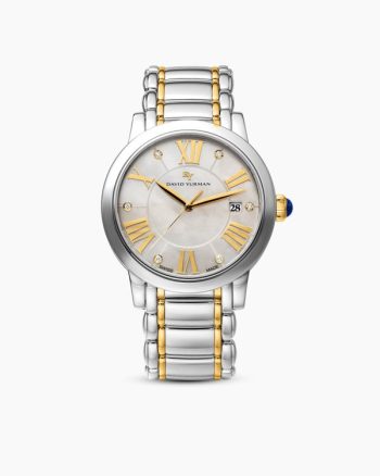 Classic Quartz Watch|Stainless Steel with 18K Yellow Gold and Diamonds, 38mm