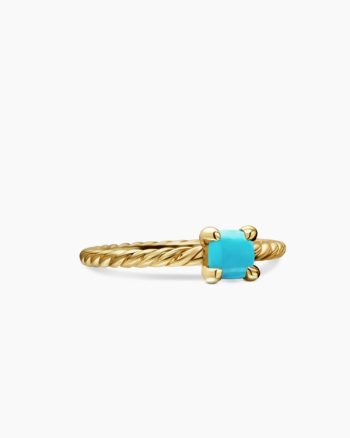 Chatelaine® Teen Ring|18K Yellow Gold with Turquoise, 4mm