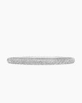 Sculpted Cable Bangle Bracelet|18K White Gold with Diamonds, 4.6mm