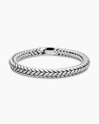 Chevron Bead Bracelet|Sterling Silver, 8mm