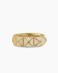 Pyramid Band Ring|18K Yellow Gold with Diamonds, 6.5mm
