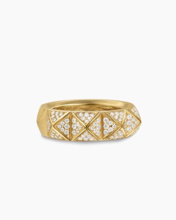 Pyramid Band Ring|18K Yellow Gold with Diamonds, 6.5mm