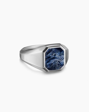 Streamline® Signet Ring|Sterling Silver with Pietersite, 14mm