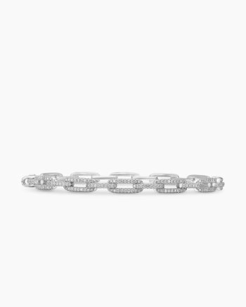 Stax Chain Link Bracelet|18K White Gold with Diamonds, 4mm