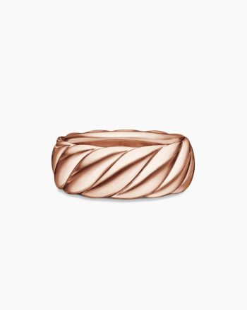 Sculpted Cable Contour Band Ring|18K Rose Gold, 9mm