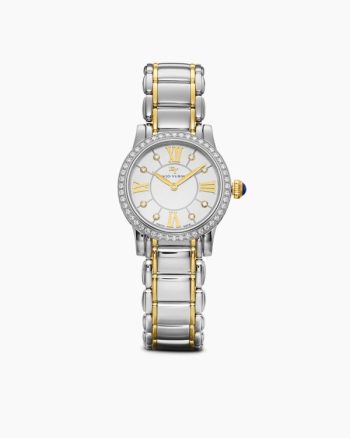 Classic Quartz Watch|Stainless Steel with 18K Yellow Gold and Diamond Bezel, 30mm