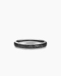 Streamline® Band Ring|18K White Gold with Forged Carbon, 4mm