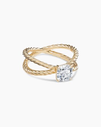 DY Crossover® Engagement Ring|18K Yellow Gold, Cushion Cut