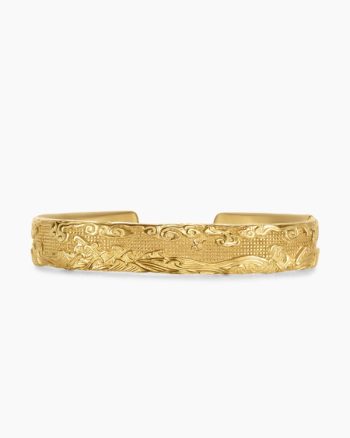 Waves Cuff Bracelet|18K Yellow Gold, 12mm
