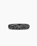 Sculpted Cable Band Ring|Black Titanium with Black Diamonds, 4.6mm