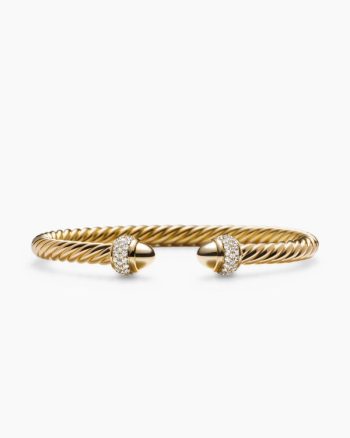 Cable Bracelet|18K Yellow Gold with Diamonds, 5mm