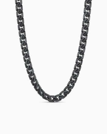 Curb Chain Angular Link Necklace|Black Titanium, 11.5mm