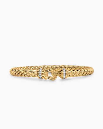 Cablespira® Buckle Bracelet|18K Yellow Gold with Diamonds, 6mm