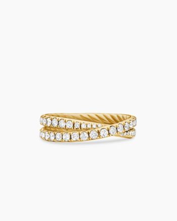 DY Crossover® Band Ring|18K Yellow Gold with Diamonds, 5.2mm